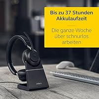 Jabra Evolve2 65 Wireless PC Headset with Charging Stand – Noise Cancelling UC Certified Stereo Headphones with Long-Lasting Battery – USB-A Bluetooth Adapter – Black – Ansicht 5