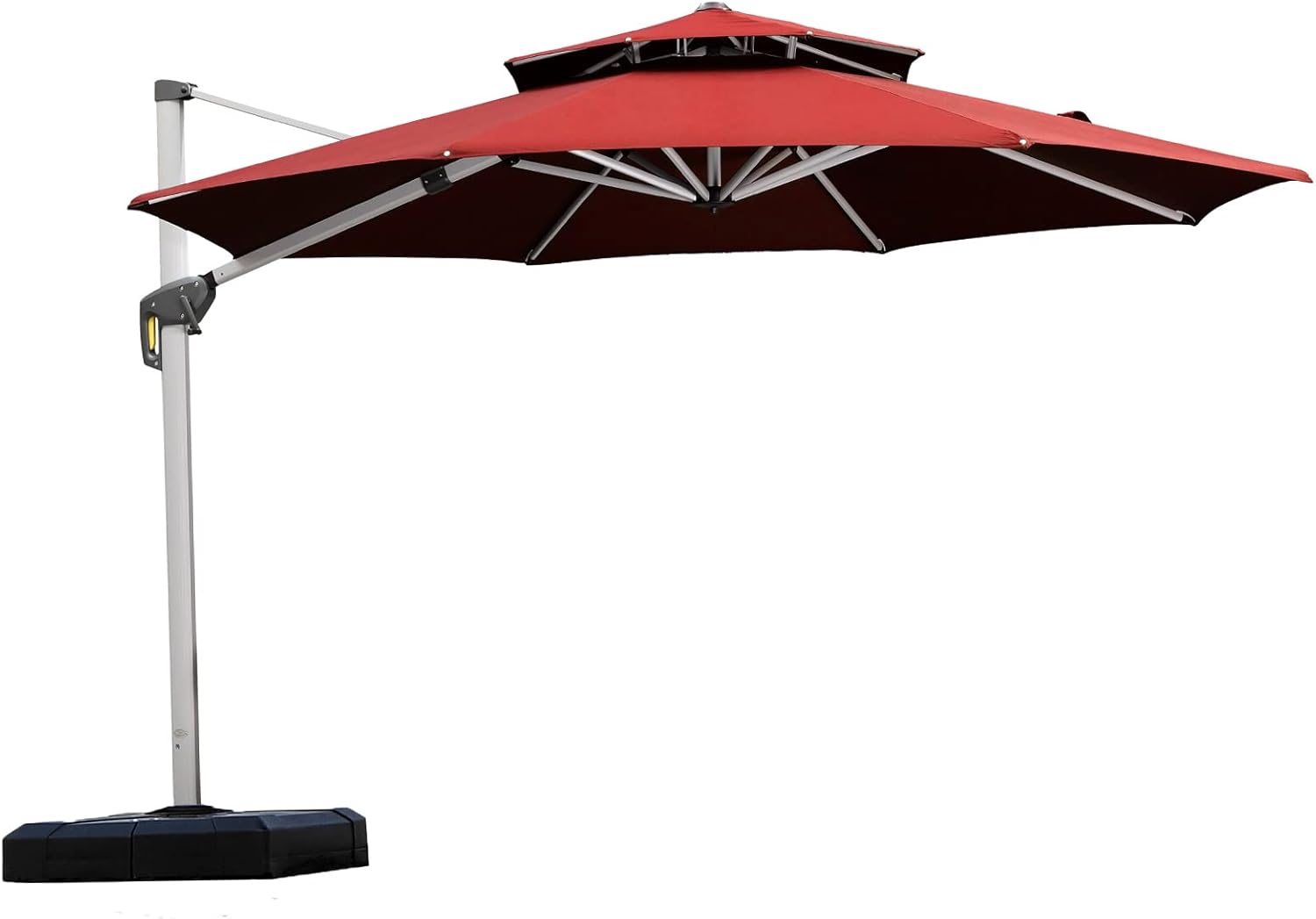 PURPLE LEAF Sombrillas de jardín Ø 3.3 m Parasol Terraza grandes de Aluminio de Diámetro, Rotación de 360°, Parasoles Jardin, con Manivela y Protección UV 50+, Terracota