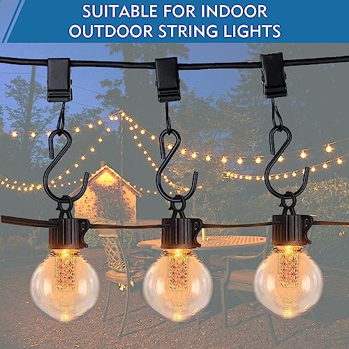 image for Viklluyr Christmas Light Clips Hanging Hooks - 50 Pack Outdoor String 