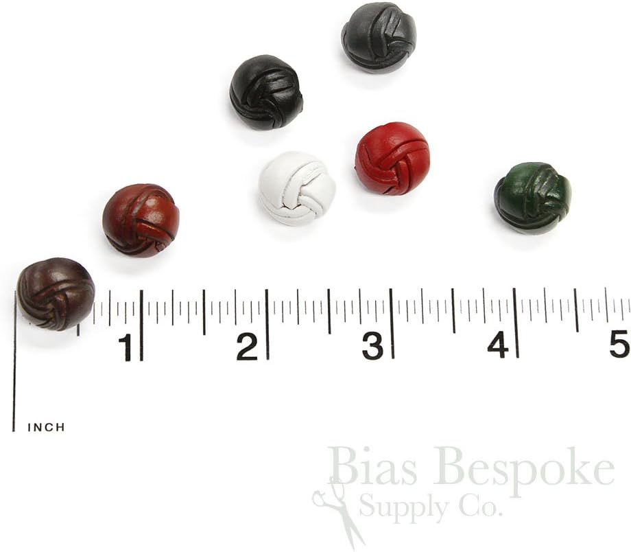 Set of 12 Charcoal Gray Double Woven Leather Buttons, Made in Italy