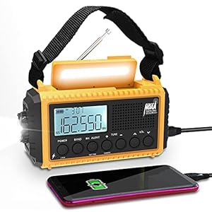Emergency Radio Raynic 5000 Weather Radio Solar Hand Crank AM/FM/SW/NOAA Weather Alert Portable Radio with Cellphone…
