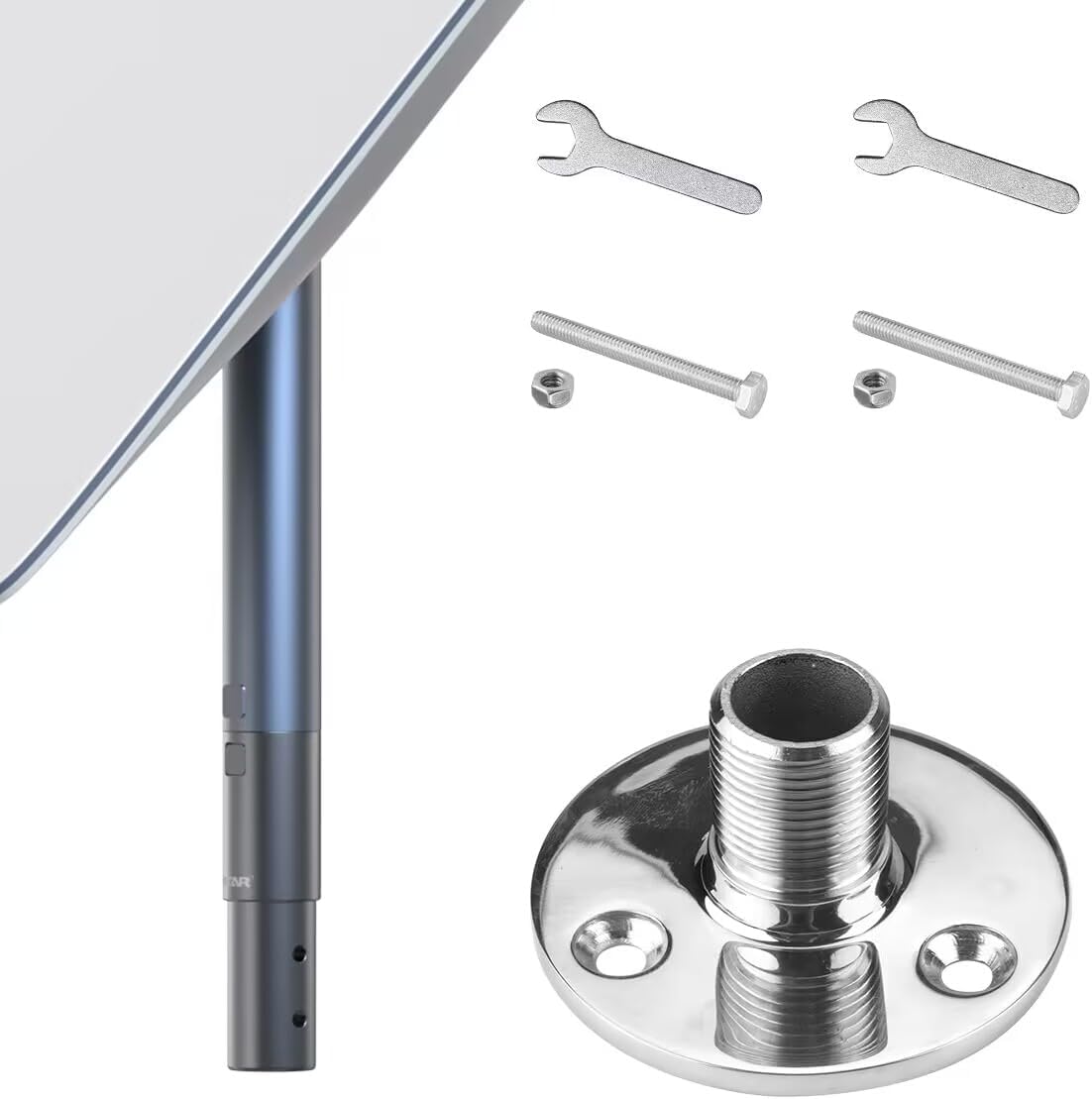 Mounting Kit for Marine Yacht Ship RV, Pipe Mount Adapter, Pole Mount,Marine Antenna Mount for Starlink Internet Kit Satellite V2 (Mount KT 2)