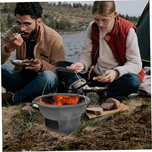 Barbacoa portátil de hierro fundido resistente para camping y montaña 7