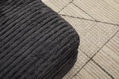 MOBETTRES Cord Sofa, modernes Design, 4 Kissen, ultraweiches & multifunktionales Schlafsofa, ohne Montage sofort nutzbar als Sofa oder Bett, platzsparend für Wohnzimmer, Apartment, Grau.