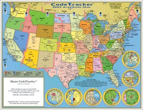 2003 CodeTracker Area Code Map: area codes for the US, Canada and parts ...