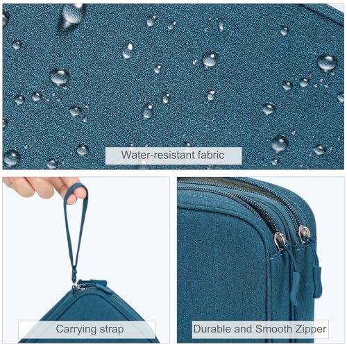 Image of FYY Electronic Organizer, Large Travel Cable Organizer Bag Pouch Electronic Accessories Carry Case Portable Waterproof Double Layers All-in-One Storage Bag for Cable, Cord, Charger, Phone, Dark Green