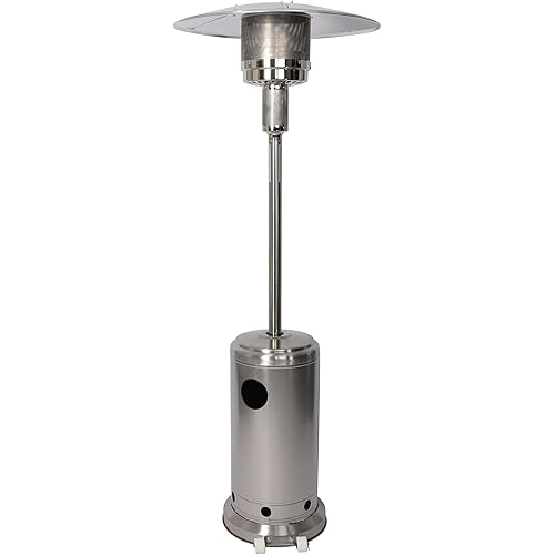 Stainless Steel Outdoor Heaters for Patio, LP Propane Heater Standing with Anti-tilt Switch for Garden Wedding Party (Silver)