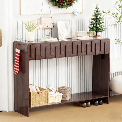 VAXZOFI Console Table with 2 Drawers, 43" Wood Couch Table