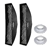 Godox 14'x63' / 35x160cm Strip Beehive Honeycomb Grid Softbox with Bowens Mount Speedring for Studio Flash Strobe Lighting [2-Pack]