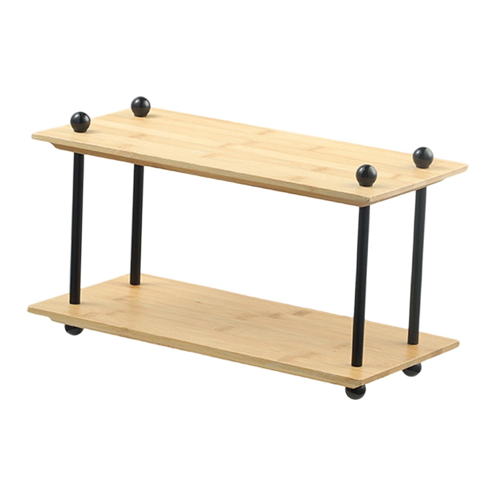 Gralara Organizer da Scrivania con Ripiano per Organizzazione Scaffale Multifunzione da Piano Supporto per Tazze E Oggetti Decorativi Struttura Resistente in, bambù 2 Strati