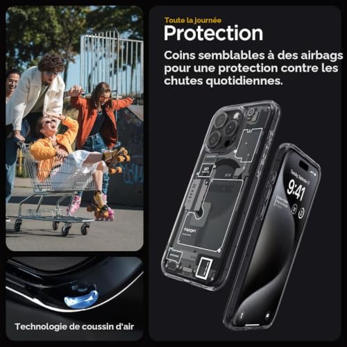 Coque MagSafe iPhone 15 Pro Spigen protection schématique - 6