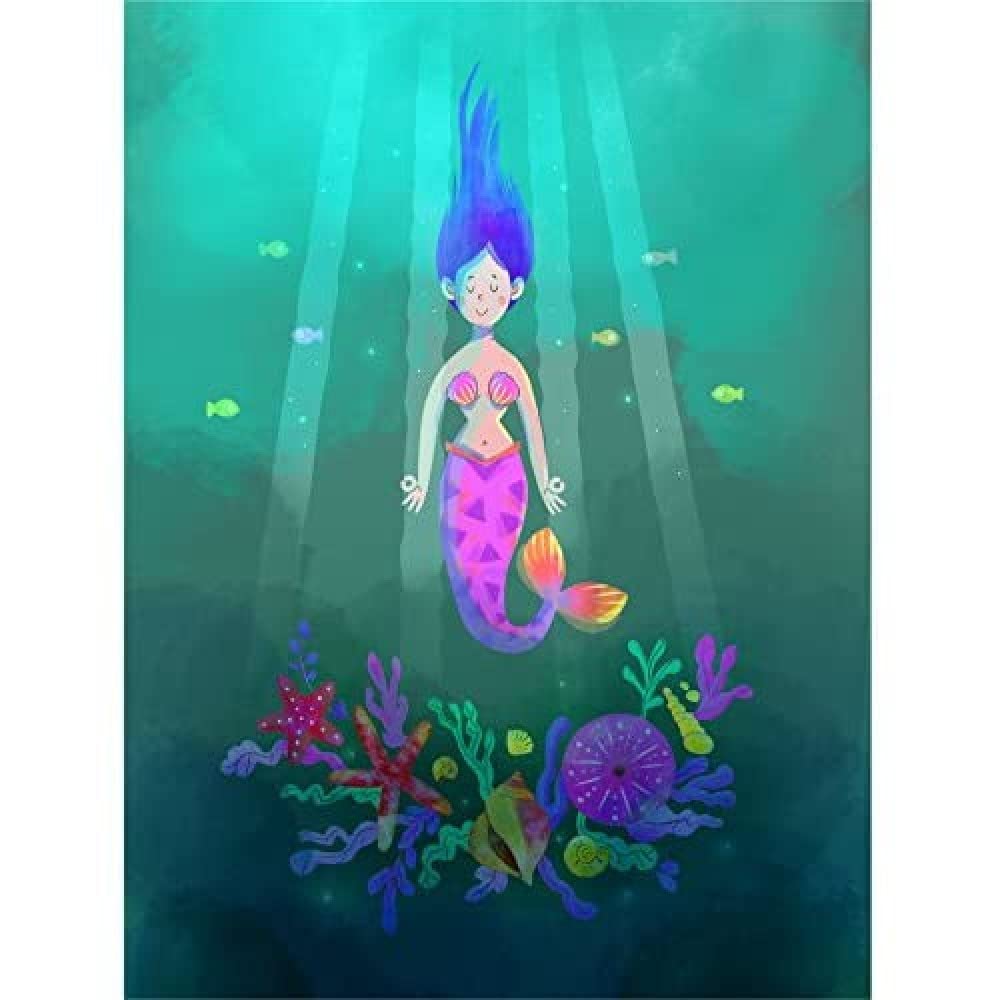 Wee Blue Coo Mermaid Girl Pink Art Print