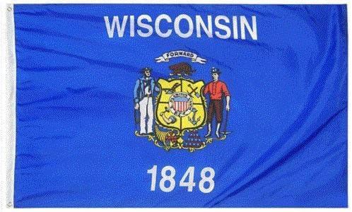 State Of Wisconsin 4X6 Foot Flag Banner (Heavy Duty 150D Super Polyester)