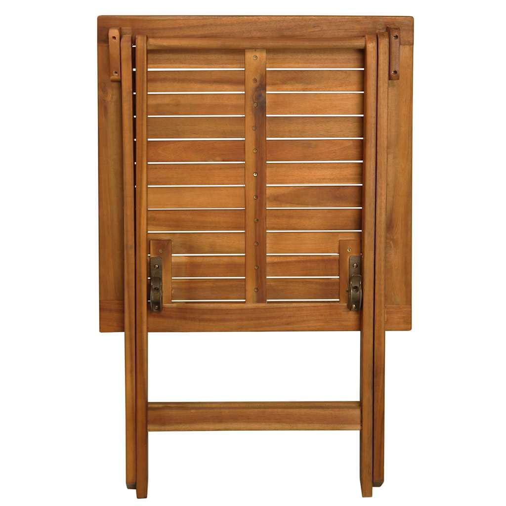 Ensemble de bistro pliable 3 pièces avec coussins en bois d'acacia massif