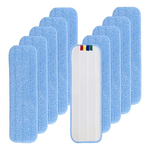 Image of Replacement Microfiber Pad Fit for Rubbermaid Commercial 18 Inch Mop Head - 10 Pack Update Wrapping Wet & Dry Commercial Cleaning Reusable Refills Fit for Any Microfiber Flat Mop System 18 inch