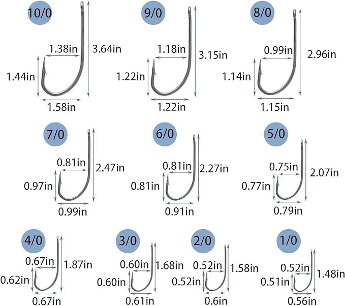 Miniatura 4 de Ganchos de pesca de agua salada con caña larga 34007 O'shaughnessy forjados ganchos de acero inoxidable extra fuertes para aparejos de pesca para