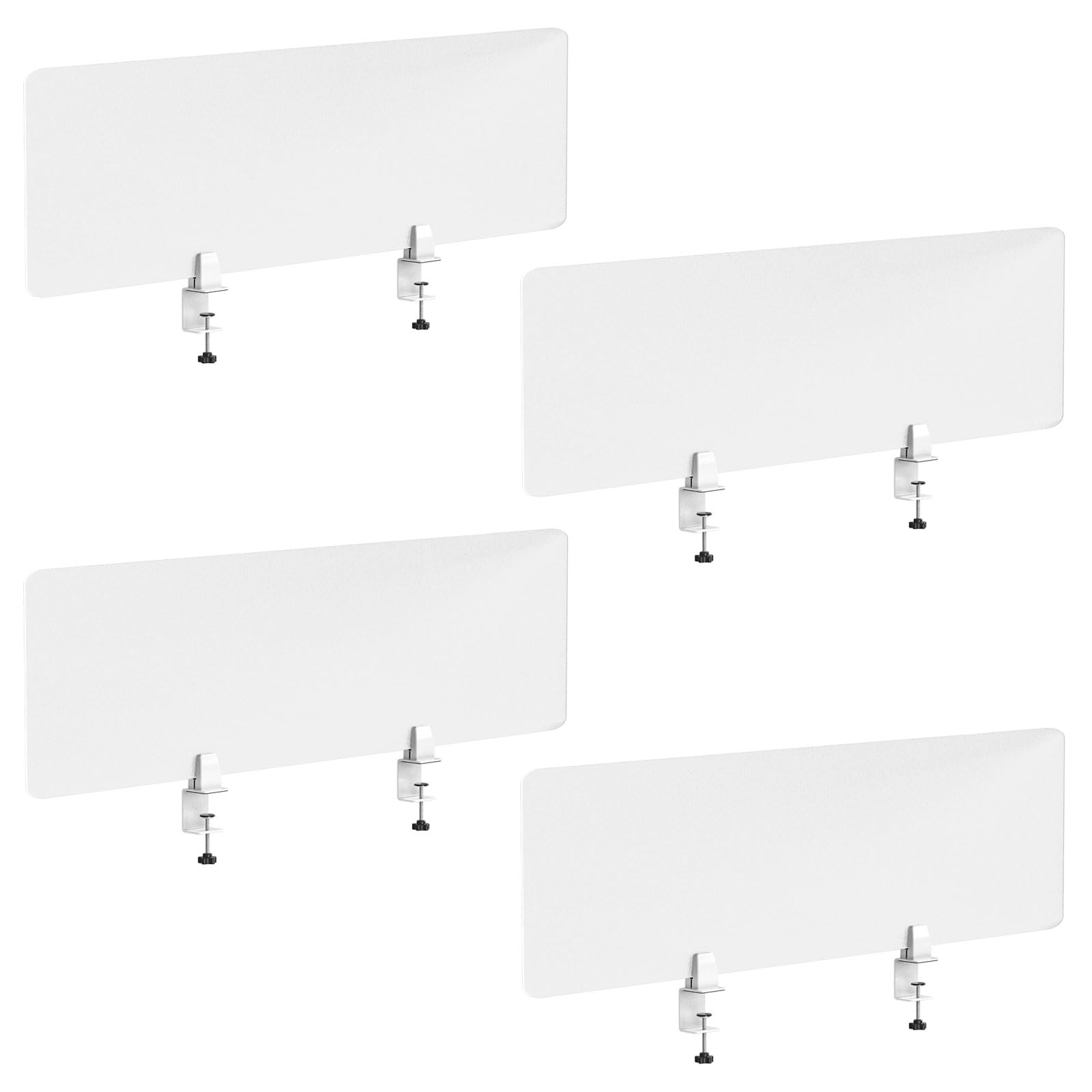 Desk Divider 4 Pcs Desk Privacy Panel 47.2''L x 15.8W'' Office Partitions Frosted Acrylic Panel Pack of 4 Desk Divider Partition with Adjustable