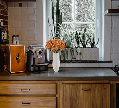 Ipopu Artificial Flowers For Decoration Fake Roses 20Pcs Coffee Brown Faux Roses With Stems Dried Floral Silk Flowers For Crafts For Coffee Table Centerpiece Decorations (Brown) #TOP4