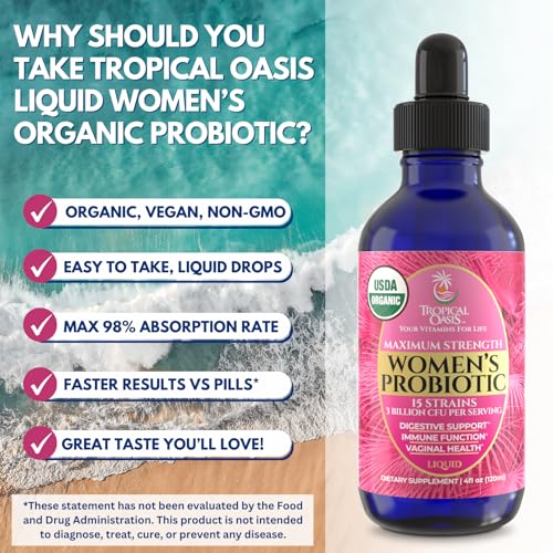 USDA Organic Liquid Probiotic for Women | PH Balance, UT, & Feminine Health | Digestive Support, Immune & Gut Health | 15 Clinically Studied Strains | 98% Absorption | Vegan, Non-GMO | 40 Servings - Thumbnail 6