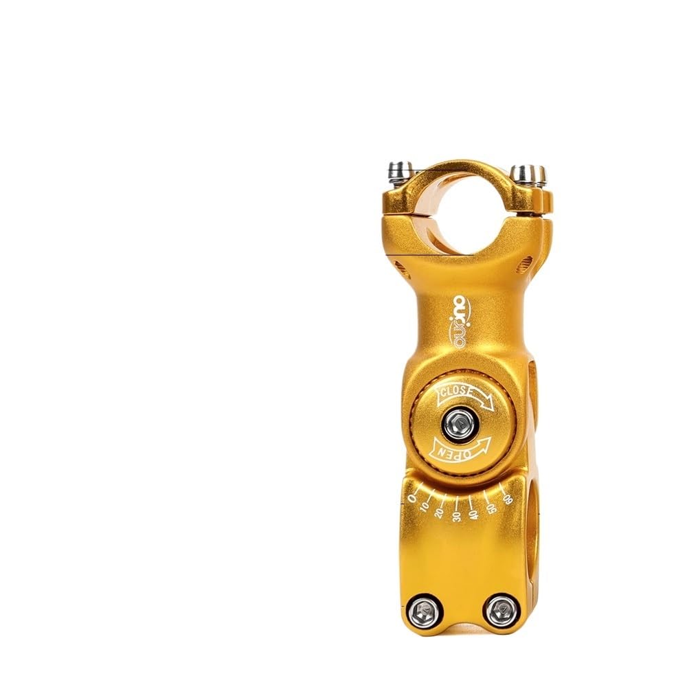 Potence VTT réglable de 0 à 60 degrés en aluminium doré pour cintre de 25.4 mm