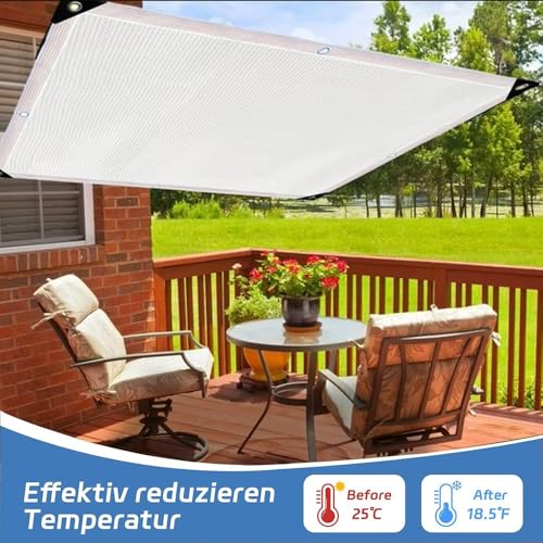 Toldo rectangular con ojales de 8x15 m para solucionar el calor en terrazas protegiendo del sol exterior 3