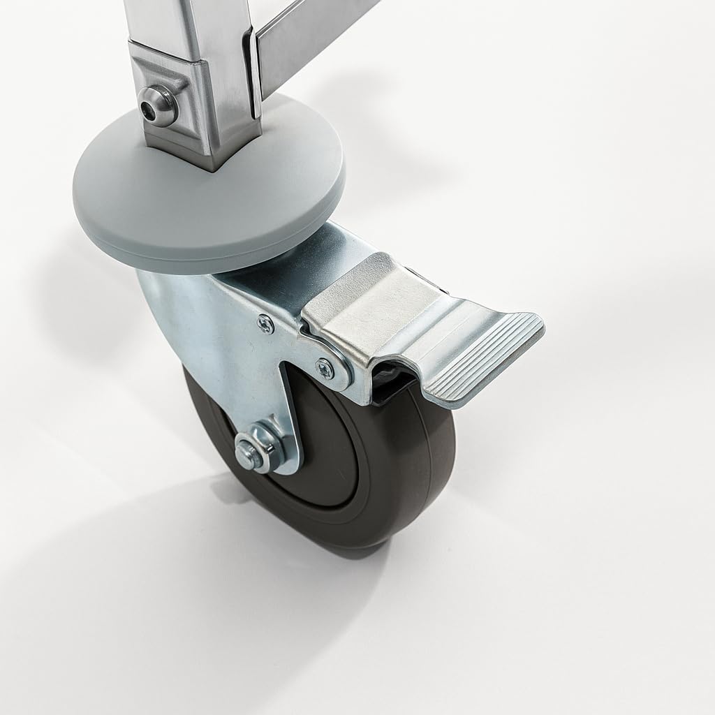 Chariot GN 1/1 – Échelle Porte-Plateaux 7 Niveaux en Acier INOX – pour Cuisine Professionnelle, Boulangerie, Restaurant, Collectivité – roulettes Pivotantes avec Freins