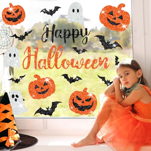 Stickers Halloween électrostatiques sans colle pour vitres et miroirs