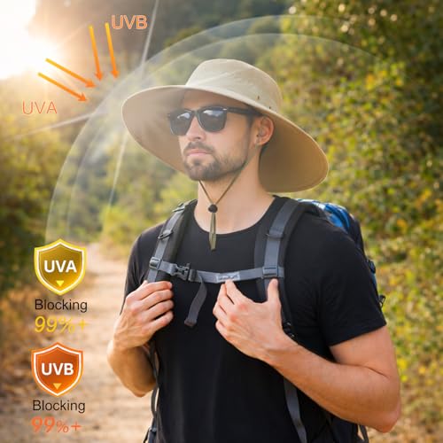 HUAMULAN Wide Brim Sun Hats Men and Women Bucket Safari Fishing Hat for Hiking Garden Lawn Work Camping Outdoor - Image 5