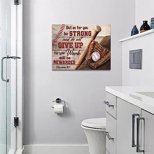 Jamie World Christian Baseball Wall Art Boys Room Decor Scripture Sports Canvas Prints Painting Inspirational Motivational Quotes Pictures Framed Men Baseball Gifts Artwork For Classroom Gym Playroom 16 Inchx12 Inch thumb #1