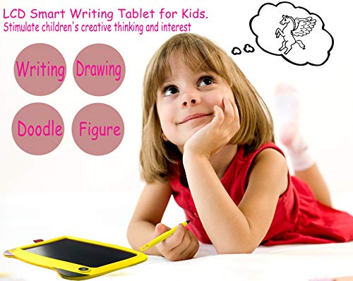 mom&myaboys Upgraded Colorful Screen 9 Inch Electronic Writing Board Doodle Board-Best Gifts for Kids (Yellow)