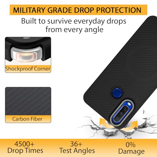 Image of LIRAMARK Rugged Carbon Fibre TPU Armor Silicone Back Cover Case for Vivo Y12 / Y15 / Y17 / U10