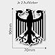 2x Deutschland Aufkleber Vinyl 70x90mm – Deutscher Adler Flagge Autoaufkleber Sticker Motorrad Fahrrad Helm Fenster Tuning wetterfest (Schwarz/Weiß)
