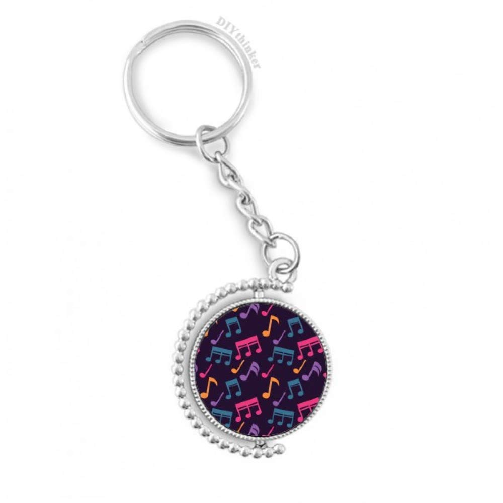 Notes de musique noire porte-clé rotatif multicolore DIYthinker - 4