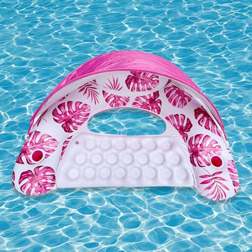 Hamac gonflable de piscine avec parasol amovible et porte-gobelet pour adulte - 3
