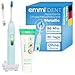 Produktbild emmi-dent Metallic Ultraschallzahnbürste mit 96 Mio. Schwingungen in Pastellblau  Elektrische Zahnbürste ohne Schrubben  Sanfte Reinigung  Starter-Set mit Aufsteckbürsten & Zahncreme