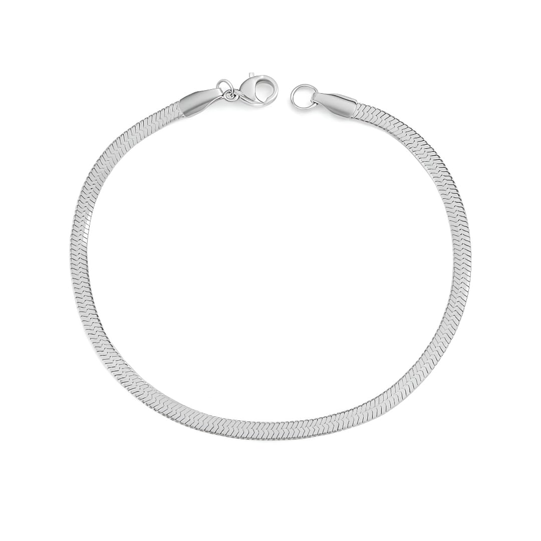Silver Color Stainless Steel Snake Chain Hand Bracelet for Men - Gift Jewelry Stylish Anti-Tarnish Waterproof Accessories Bracelets | Gifts for Mens & Boys-image-17