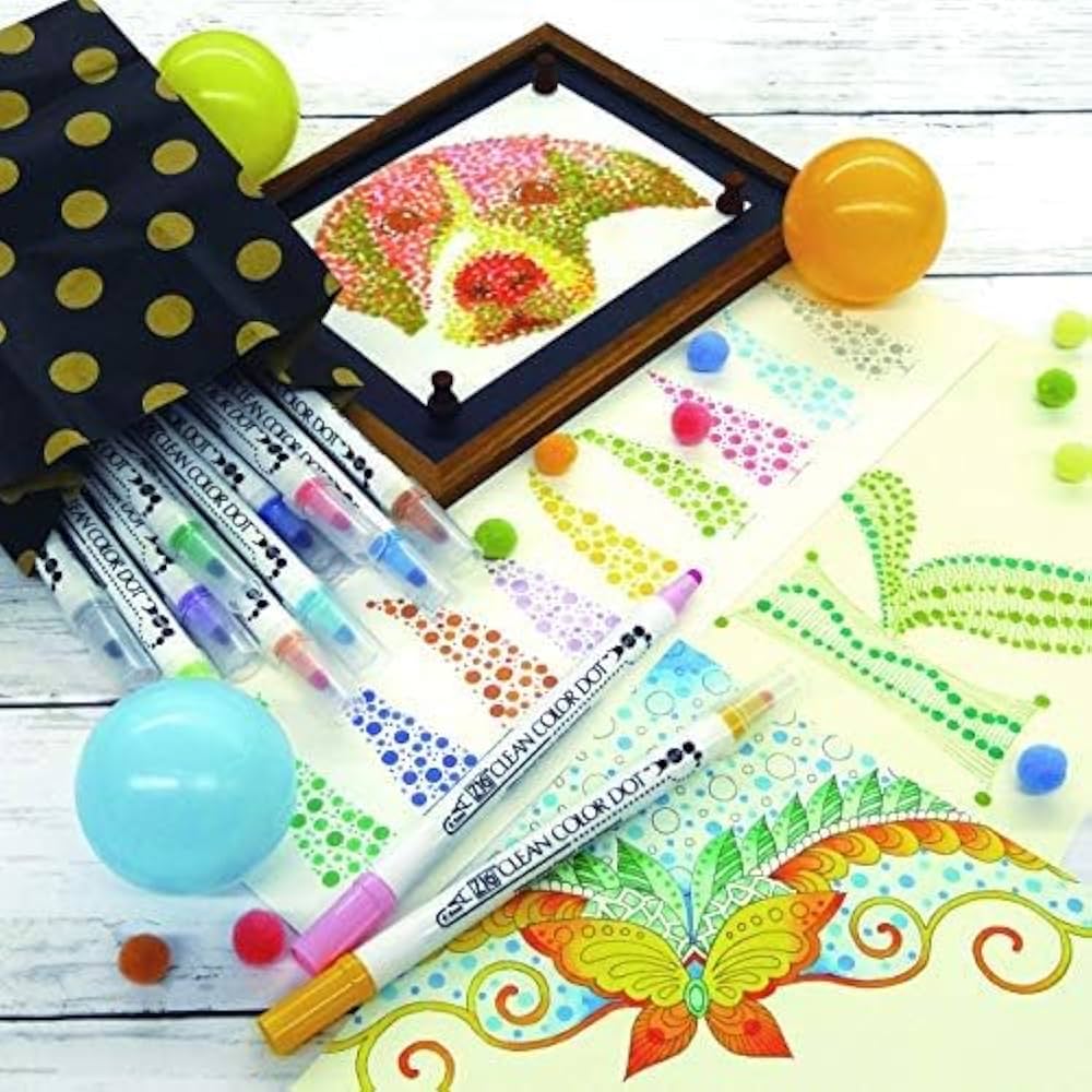 Amazon.co.jp: 呉竹 水性ペン ZIG クリーンカラードット 4色 TC-6100