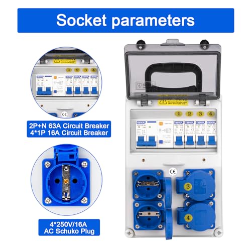 Distributeur de courant électrique extérieur avec coffret étanche IP65