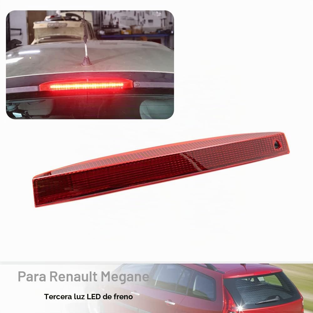 Lente roja LED roja 3ª luz de freno para Renault Megane II MK2 Estate Luz de freno trasera central montada alto,OEM#:8200175538
