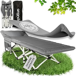 Ananda Goods Feldbett klappbar mit Matratze