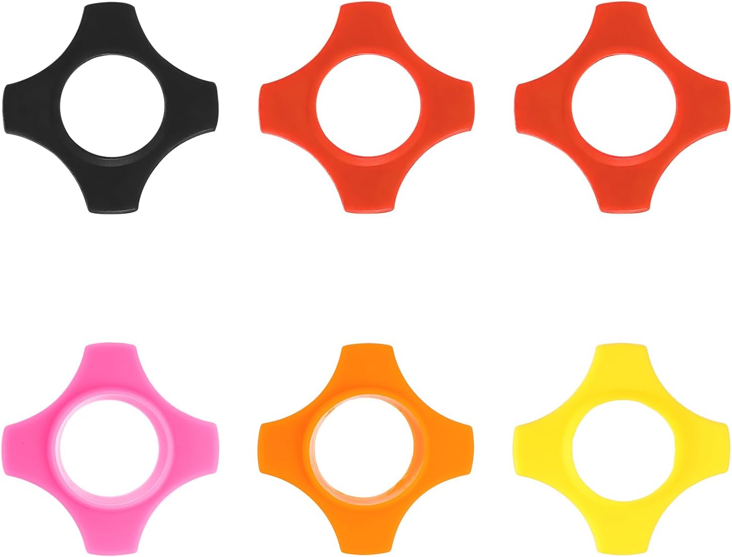 MECCANIXITY 1.46" Quadrangular Rubber Microphones Rolling Protection Ring for KTV Mic Device Shake-proof Design Protects Against Falling and Slipping, Orange/Yellow/Red/Pink/Red/Green