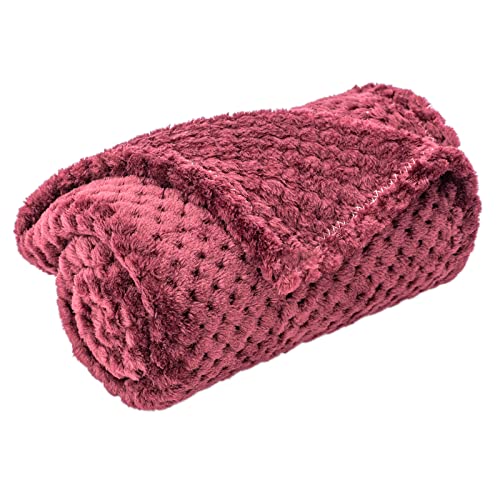 Image of Ruby Red Pet Blanket - Warm Soft Fuzzy Blankets for Puppy, Kitten, Small, Medium, Large Dogs & Cats - Plush Fleece Throws for Bed, Couch, Sofa, Travel (M /32 inch x 40 inch)