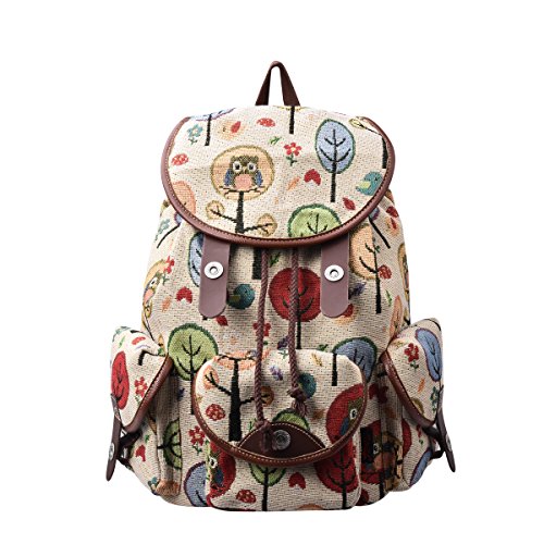 Epokris Womens Vintage Backpack Girls Retro School Backpacks Fashionable Rucksack 125 floral