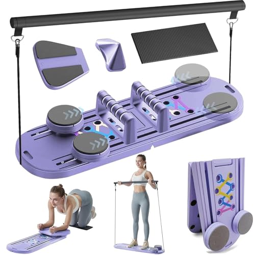Pilates Reformer Machine 6 en 1 gimnasio en casa con bandas de resistencia y tabla abdominal