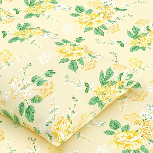 Image of Home Ecstasy 100% Cotton King Fitted Bedsheet with 2 Pillow Covers - (Size 72 x 78 inches, 140 TC, Colour - Cream: Gilded Cream)