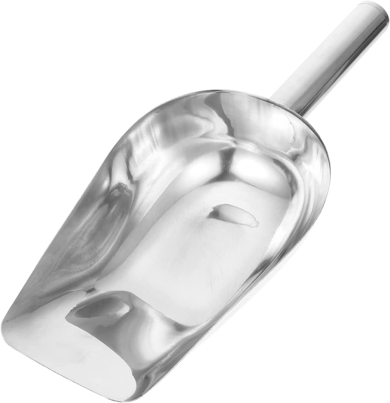 Measuring Cups Metal Ice Cube Scoop Ice Stainless Steel Flour Utility Ice Scoop Supermarket Cereal Food Glass Containers，Silver-1