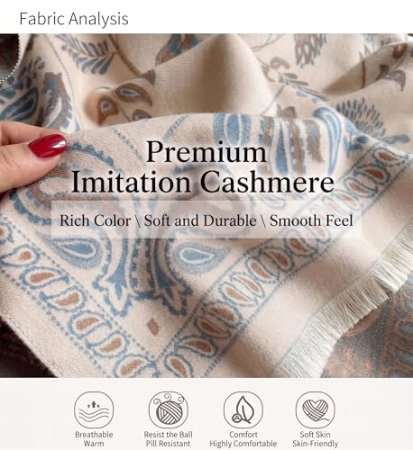Image of HSR Luxury Cashmere Warm Scarf Brand Shawl Pashmina Wrap for Women