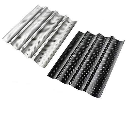 TopHomer Bandeja para hornear con 4 ranuras onduladas para baguette