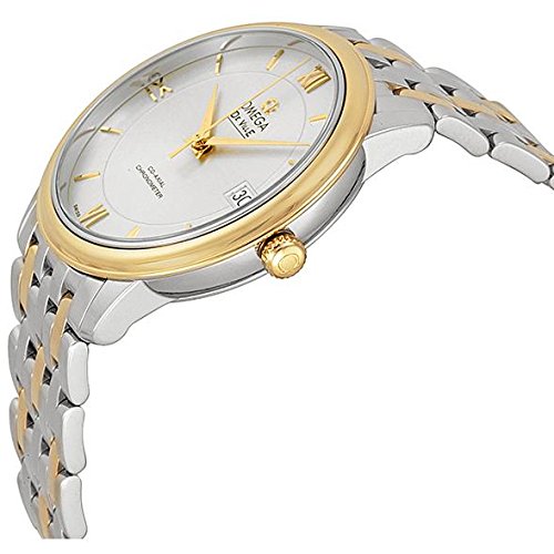 Omega DeVille Prestige Stainless Steel and 18kt Yellow Gold Silver Dial Unisex Watch 424203720020012