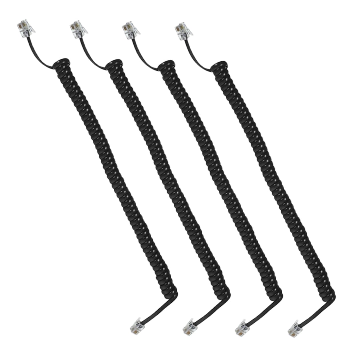VILLCASE 4pcs Coiled Telephone Cord Landline Phone Receiver Cable Flexible Spring Wire for Office Home Tangle Resistant Design for Smooth Communication Experience